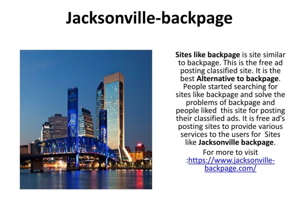 Jacksonville-backpage|Site similar to backpage |Alternative to backpage| Sites like backpage