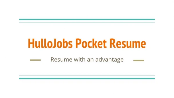 Discounted Visual Resume at 199 Get Special Pocket Resume