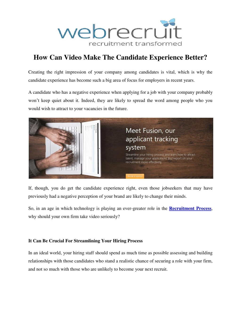 how can video make the candidate experience better