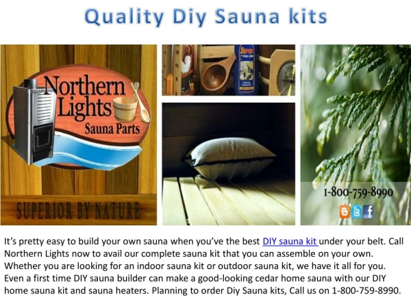 Quality Diy Sauna kits