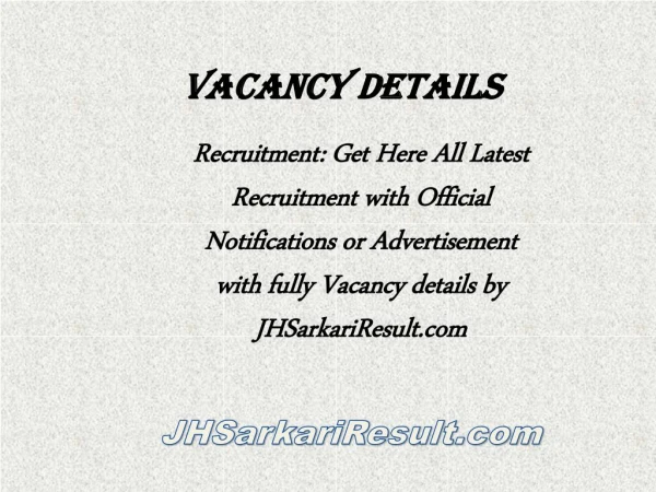 vacancy details