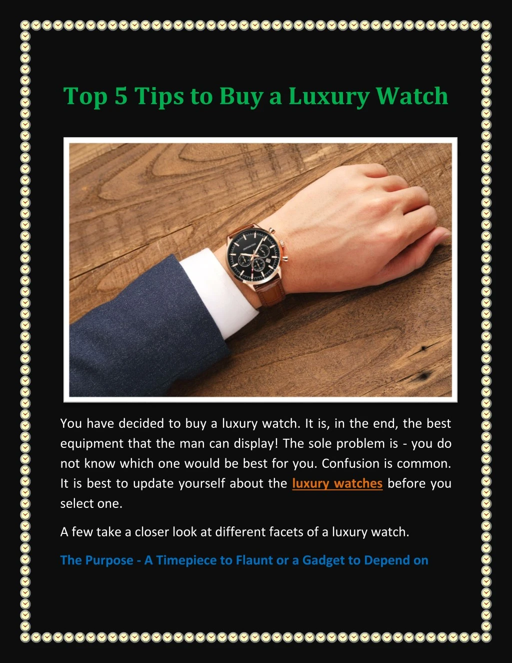 top 5 tips to buy a luxury watch