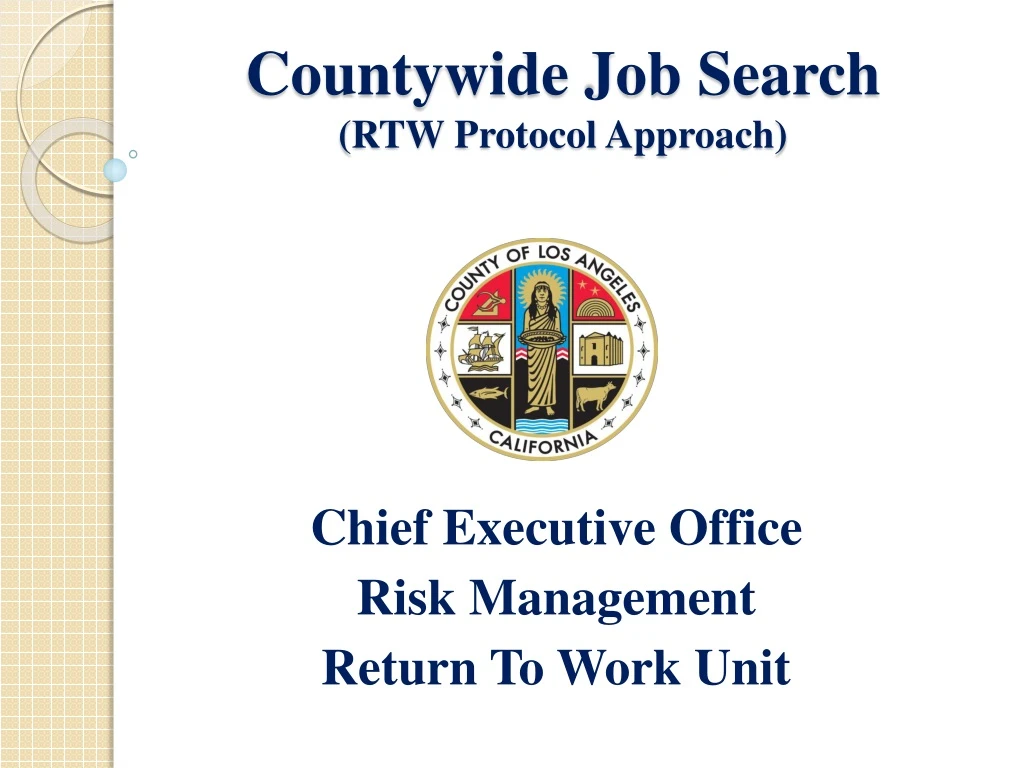 countywide job search rtw protocol approach
