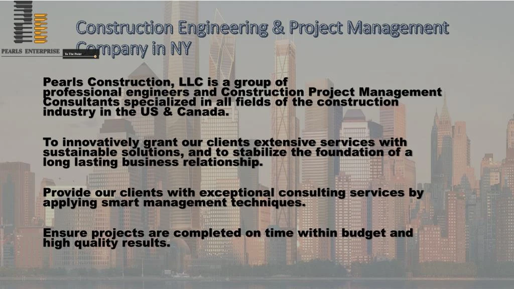 construction engineering project management company in ny