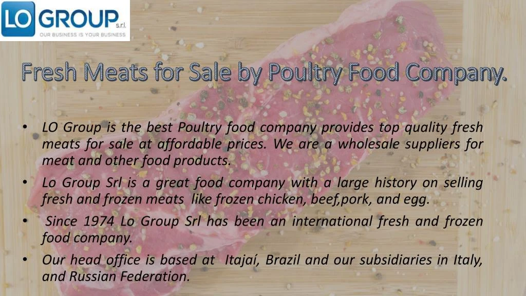 fresh meats for sale by poultry food company