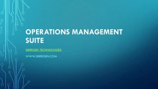Operation Management Suite - slide 1
