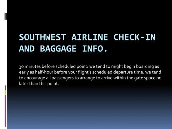 Baggage and check in process of southwest airlines