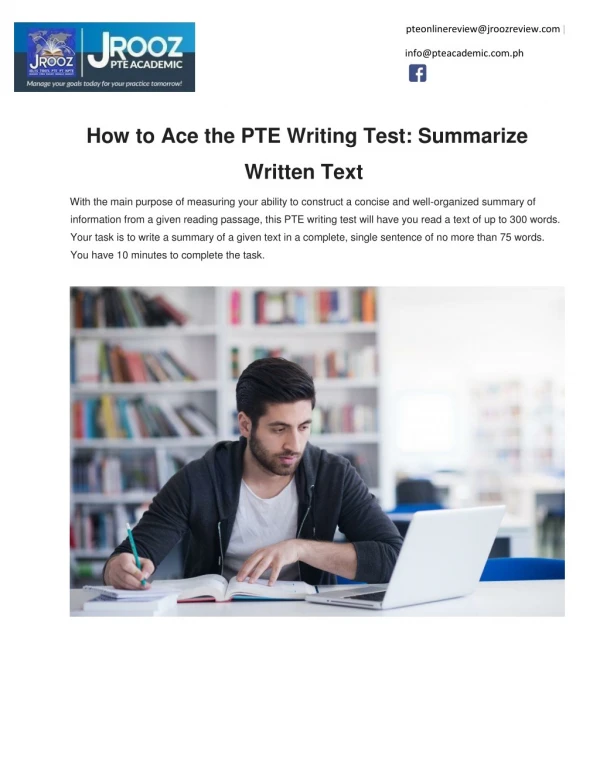 How to Ace the PTE Writing Test: Summarize Written Text
