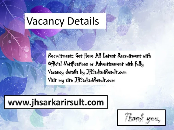 vacancy details