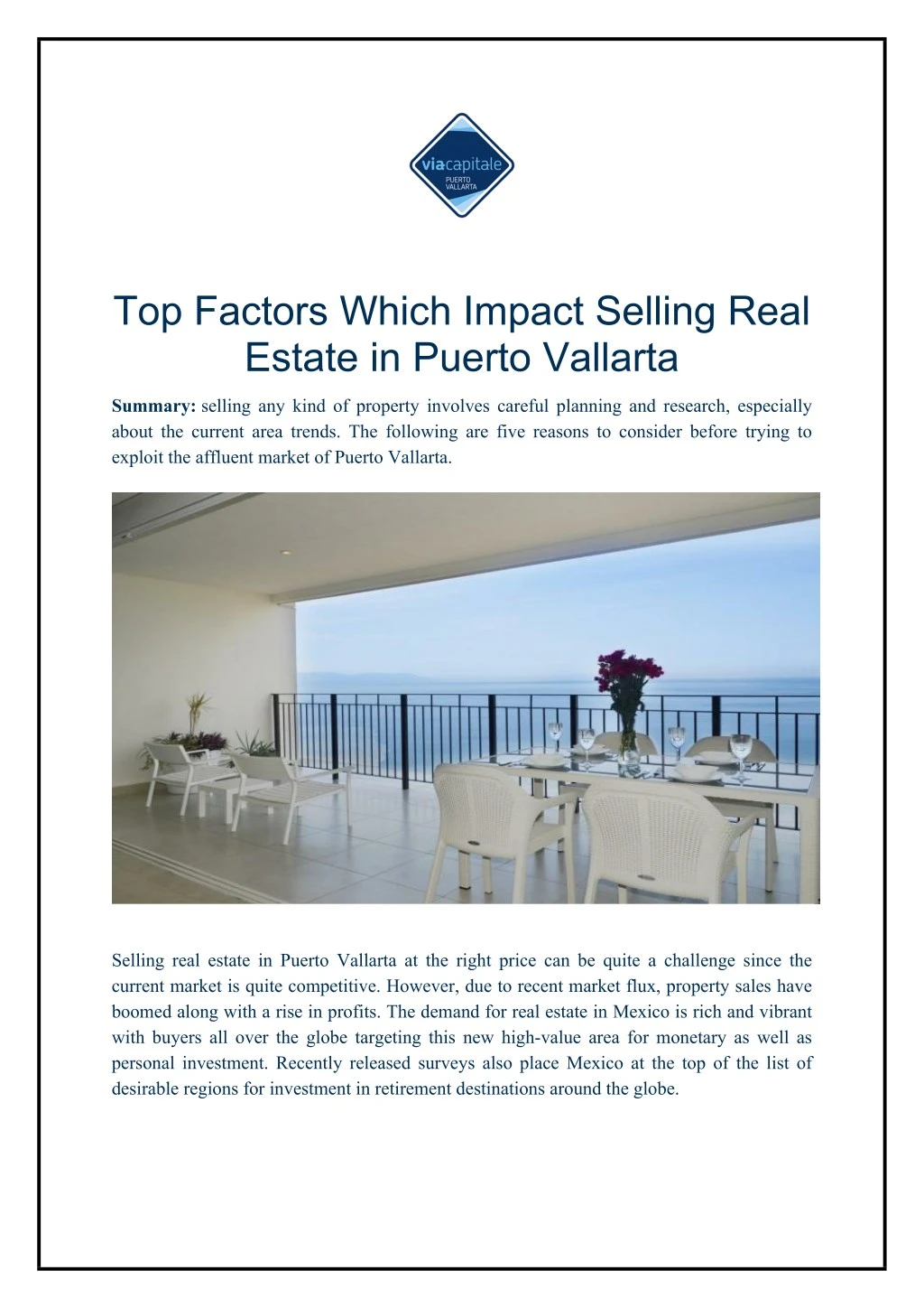 top factors which impact selling real estate