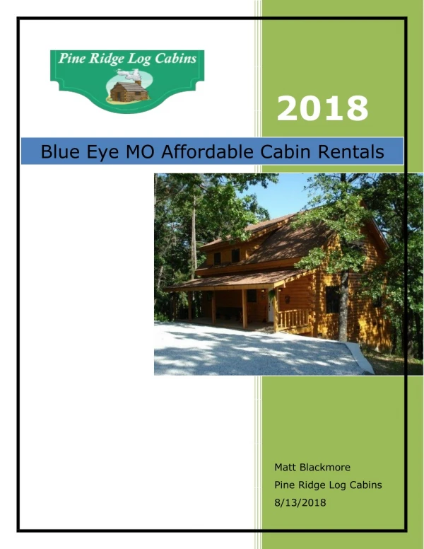 Blue Eye MO Affordable Cabin Rentals