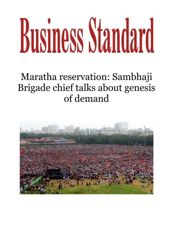Maratha reservation: Sambhaji Brigade