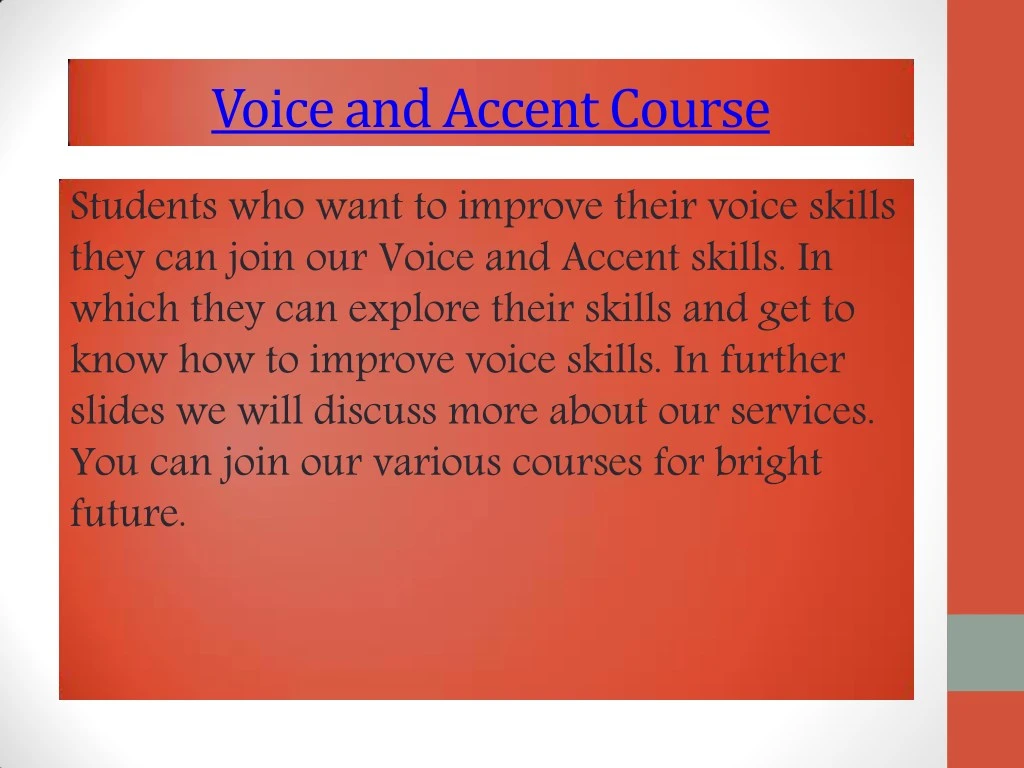 voice and accent course