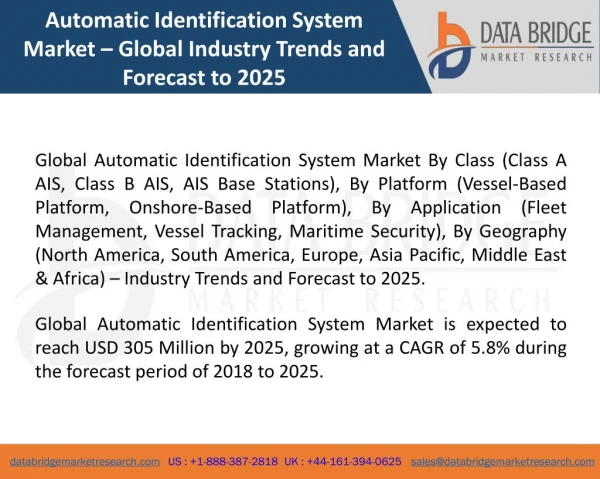 Global Automatic Identification System Market– Industry Trends and Forecast to 2025