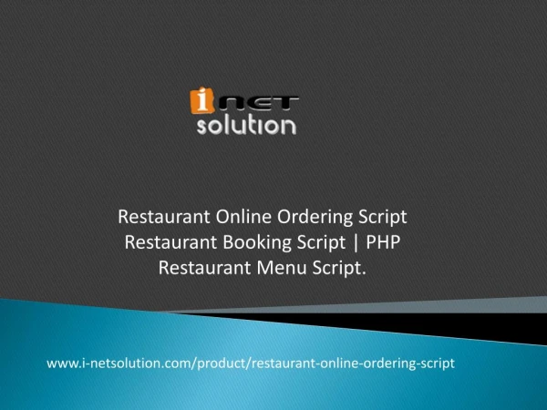 Restaurant Online Ordering Script | Restaurant Booking Script