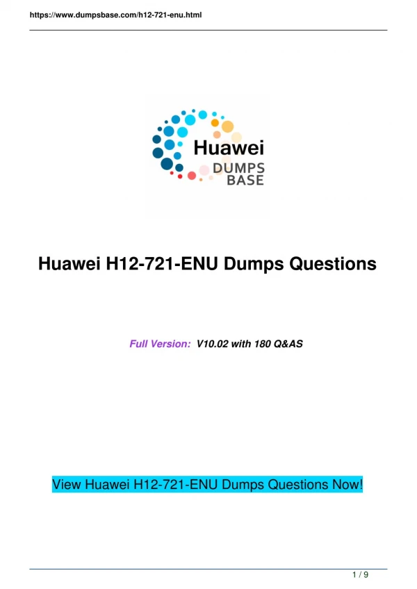 Valid Huawei HCNP-Security H12-721-ENU exam dumps