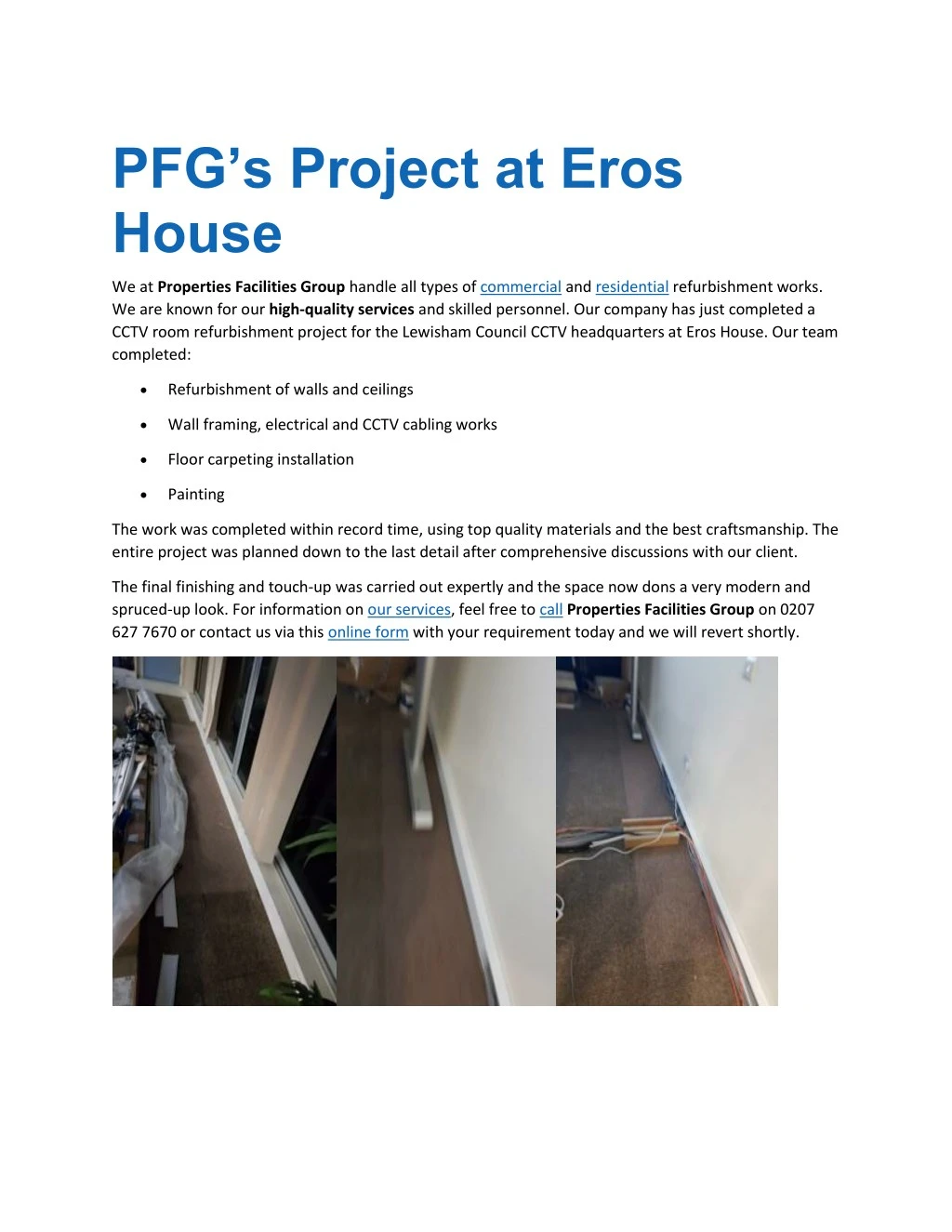 pfg s project at eros house