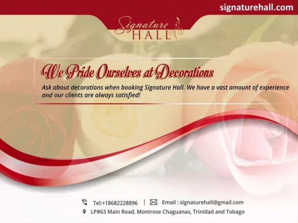 Wedding Halls in Trinidad: SignatureHall