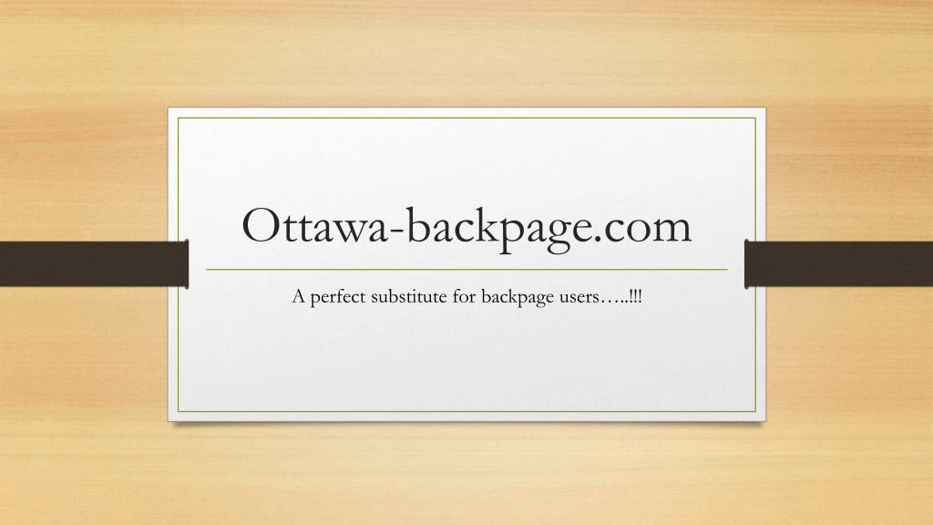 ottawa backpage com
