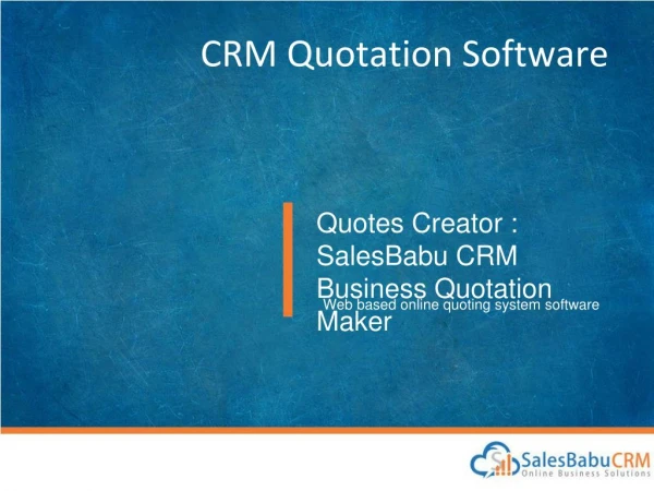 Online Business Quotation Maker: SalesBabu Quotation Software