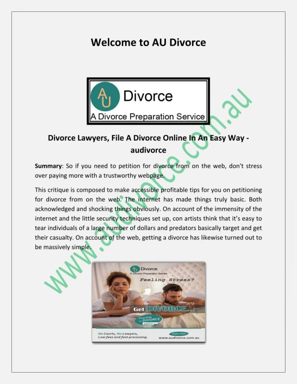 separation, divorce papers, Easy divorce - audivorce.com.au