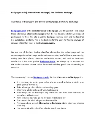 Backpage Austin| Alternative to Backpage| Site Similar to Backpage. - slide 1