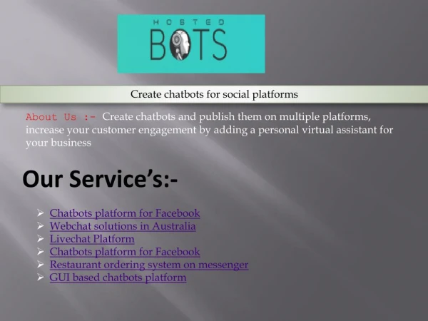 Create chatbots for social platforms