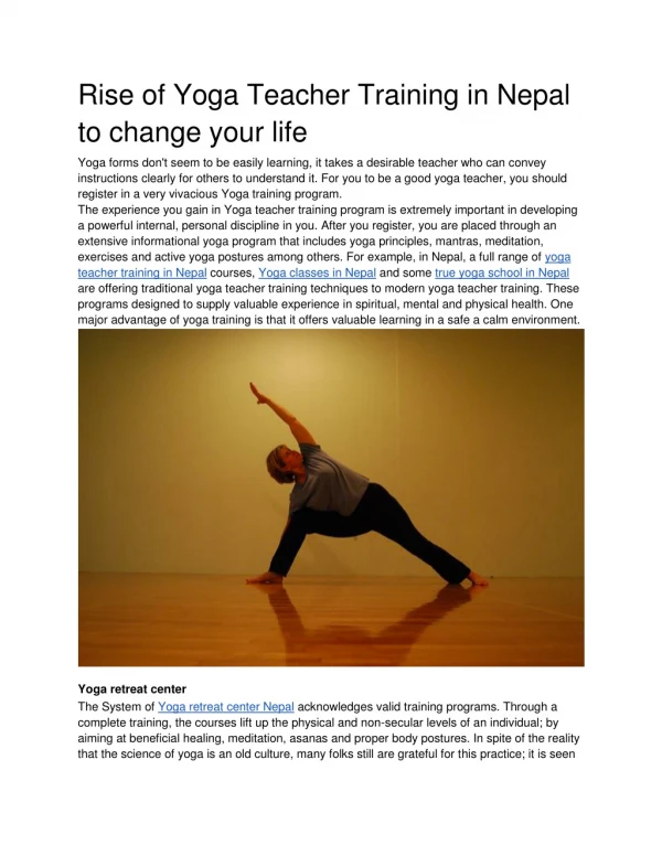 Rise of Yoga Teacher Training in Nepal to change your life