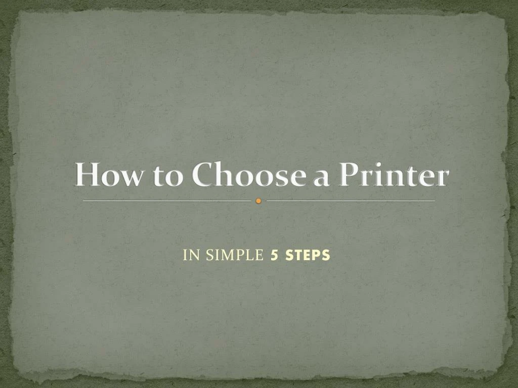 how to choose a printer