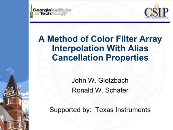 A Method of Color Filter Array Interpolation With Alias Cancellation Properties