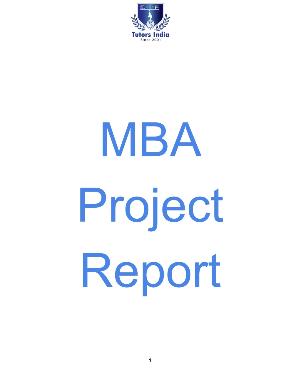 mba project report