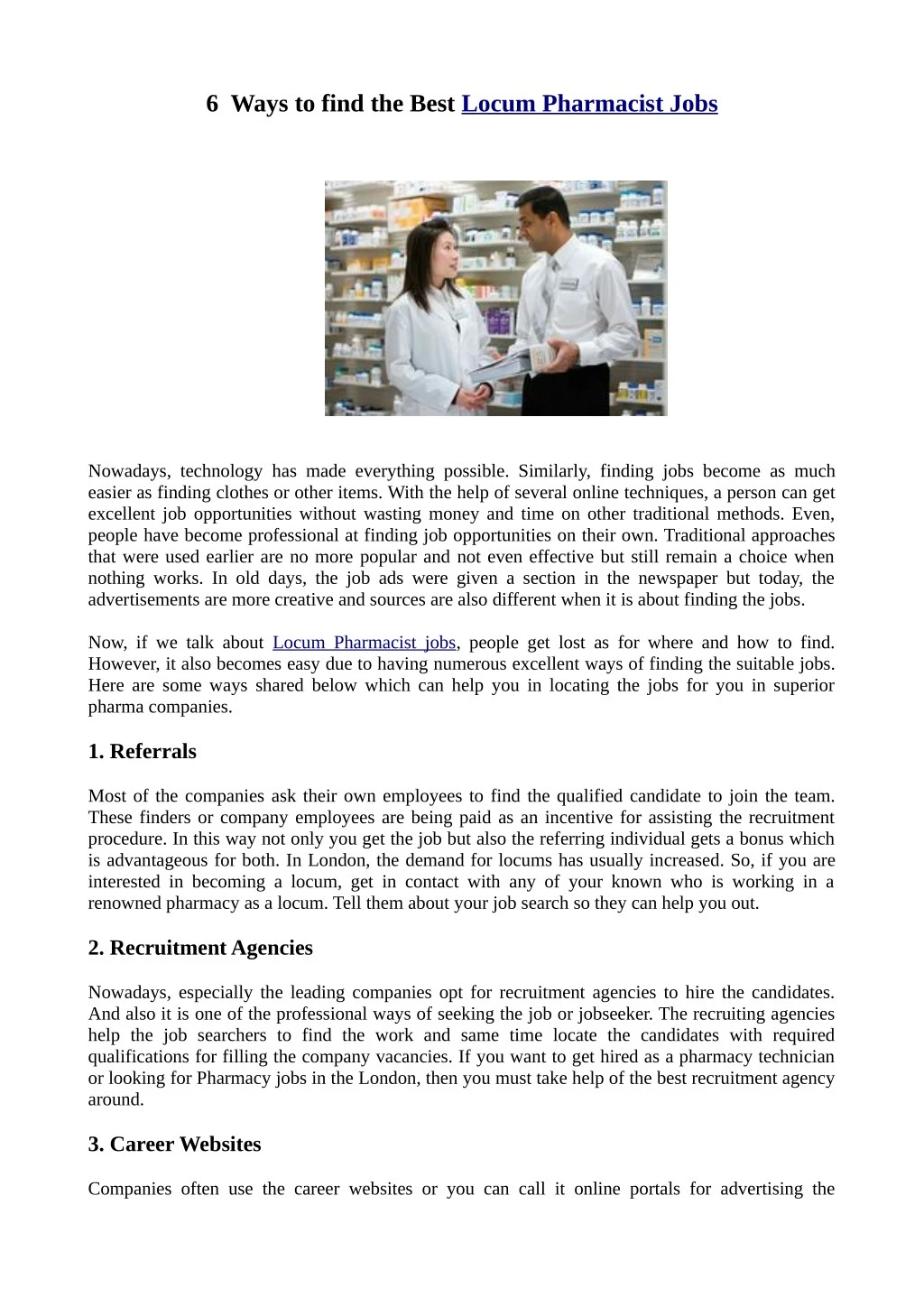 6 ways to find the best locum pharmacist jobs