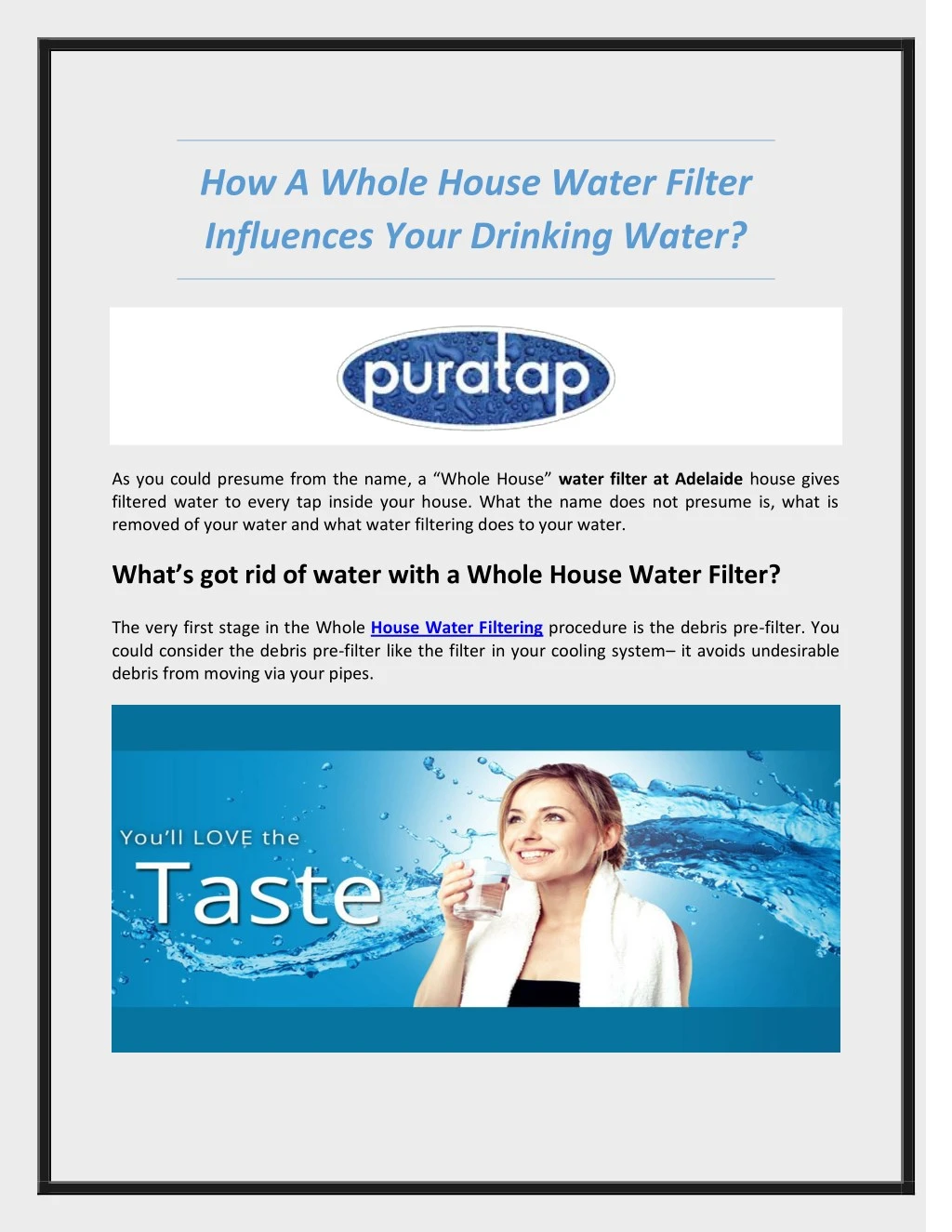 how a whole house water filter influences your