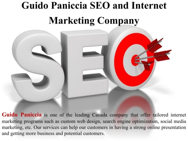 Guido Paniccia SEO and Internet Company in Canada