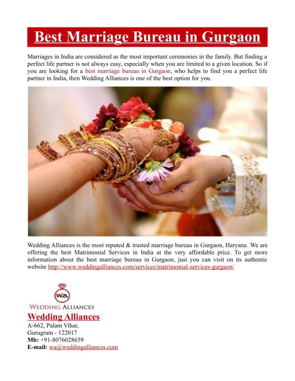 Best Marriage Bureau in Gurgaon