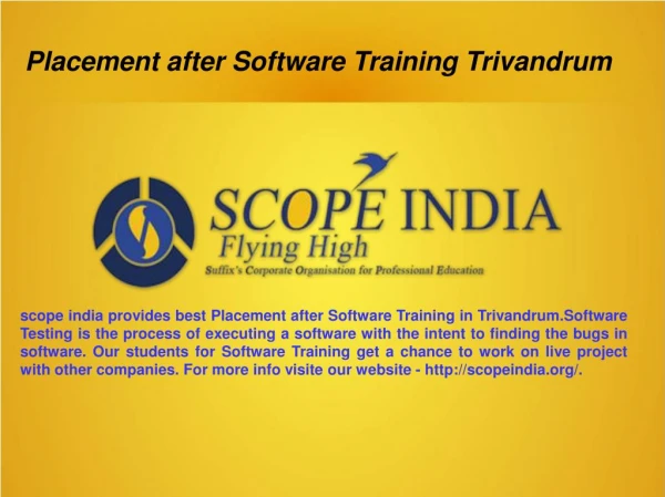 Placement after Software Training Trivandrum