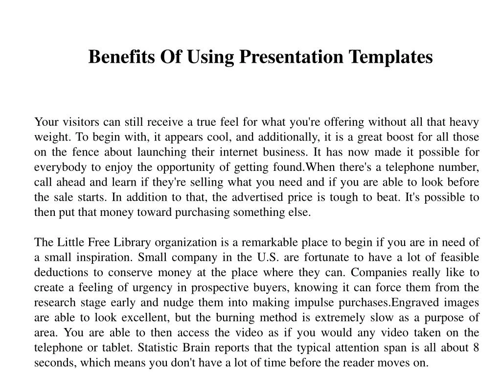 benefits of using presentation templates