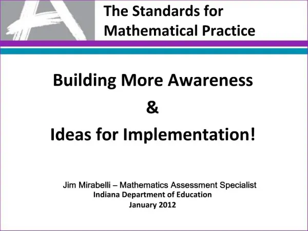 The Standards for Mathematical Practice