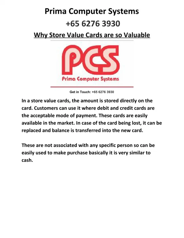 Benefits stored inside a Store Value Cards