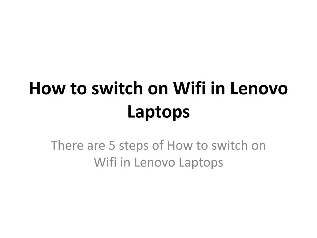 how to switch on wifi in lenovo laptops