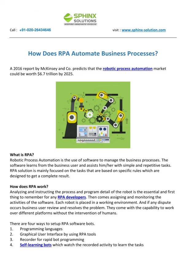 How Does RPA Automate Business Processes
