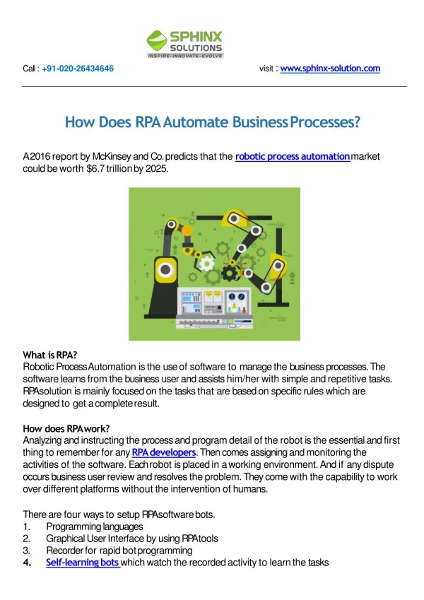 How Does RPA Automate Business Processes