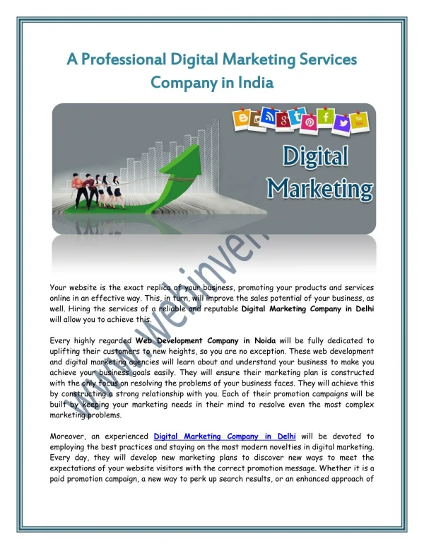 A Professional Digital Marketing Services Company in India