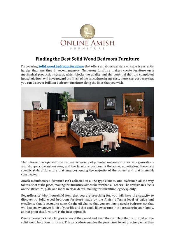 Finding the Best Solid Wood Bedroom Furniture