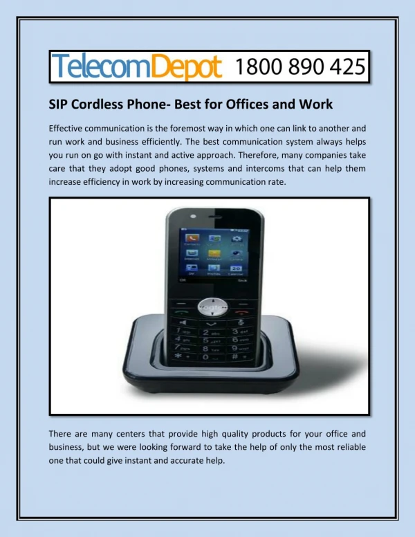 SIP Cordless Phone- Best for Offices and Work