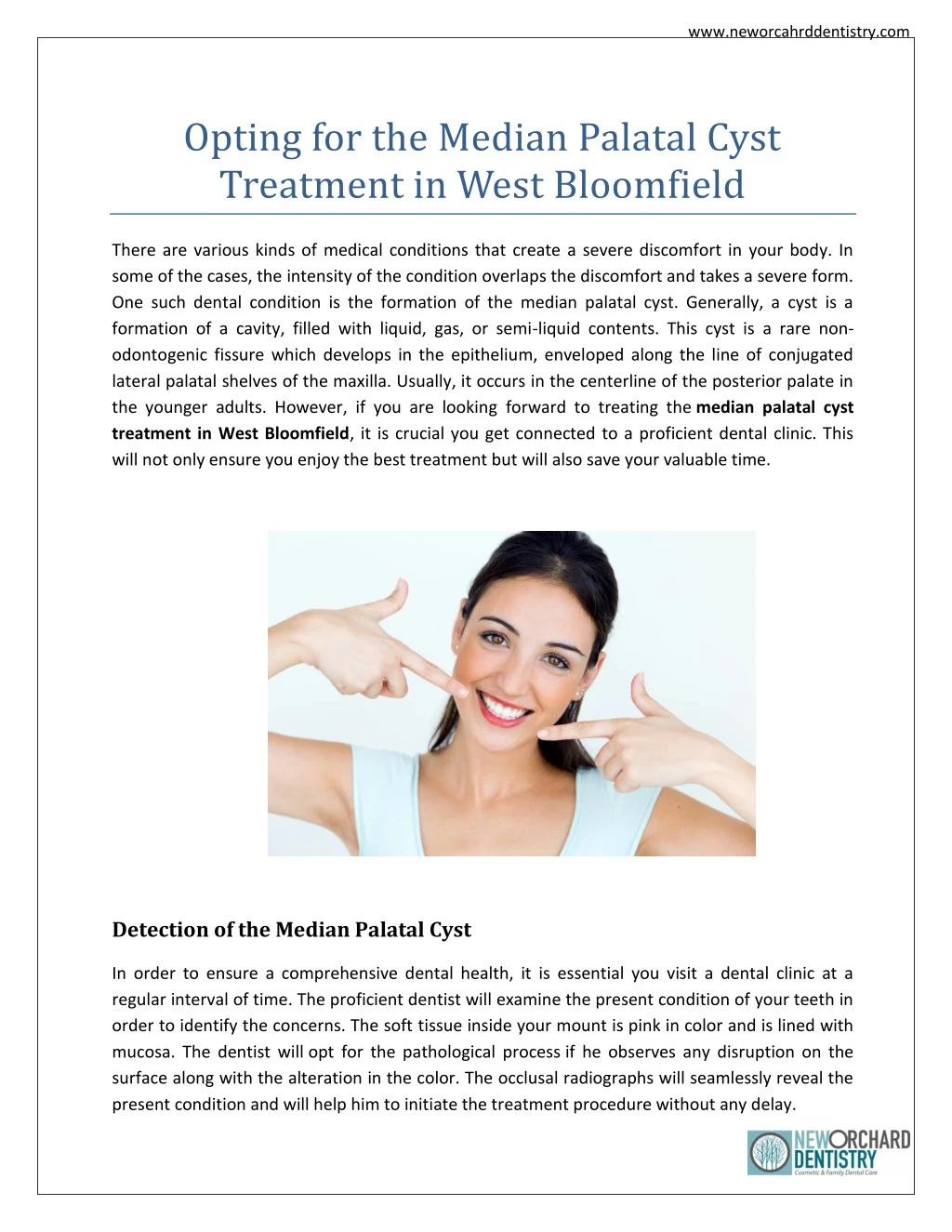 PPT - Opting for the Median Palatal Cyst Treatment in West Bloomfield ...