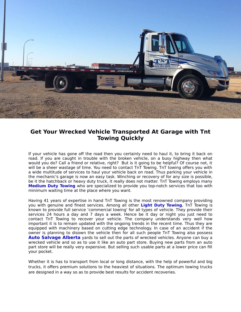 get your wrecked vehicle transported at garage