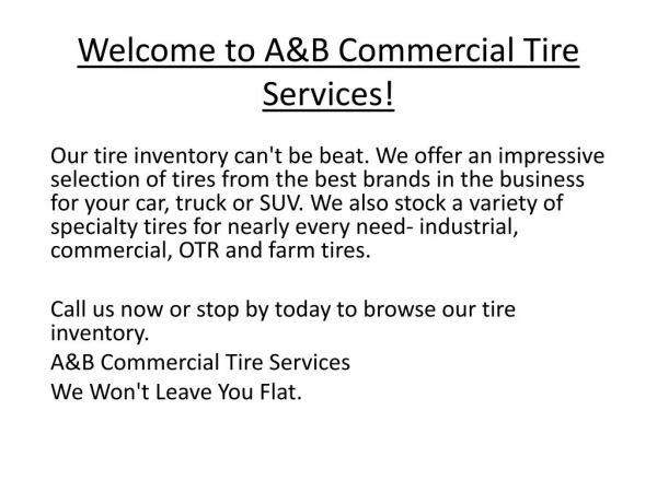 Commercial Tire Service Lakewood OH