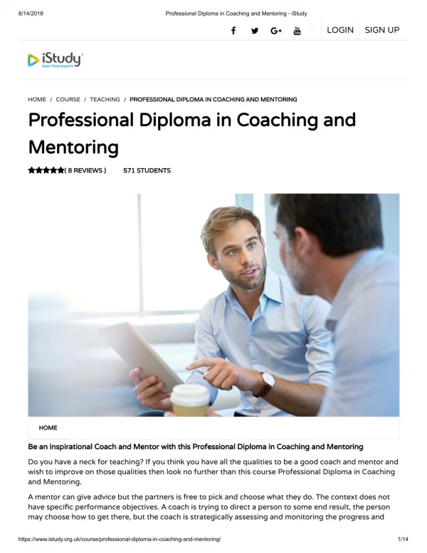 Professional Diploma in Coaching and Mentoring - istudy