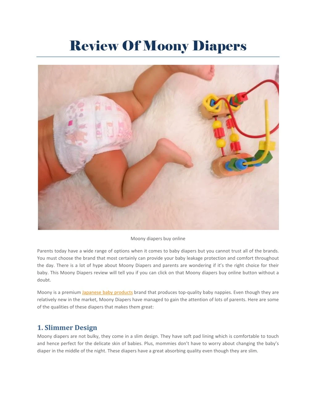 review of moony diapers
